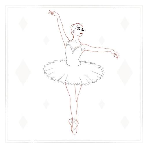 Minimalist Art Deco Ballerina Portrait