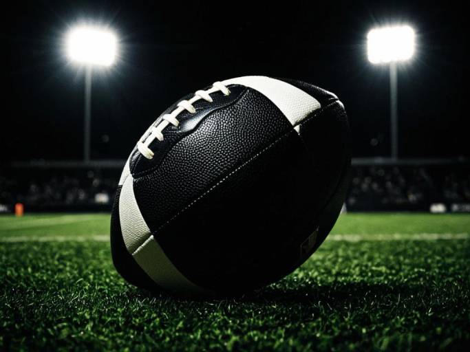 Football Close-Up on Dark Background