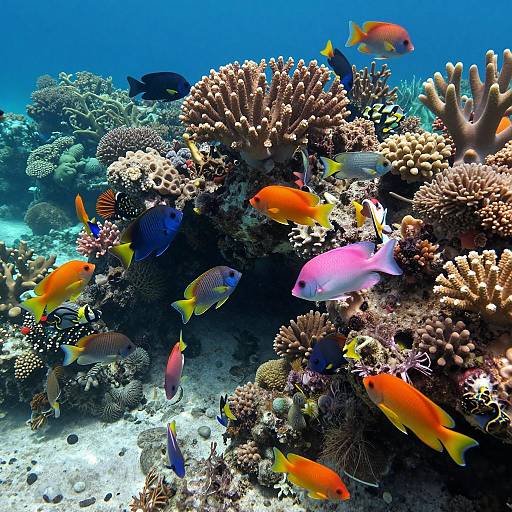 Vibrant Coral Reef with Colorful Tropical Fish