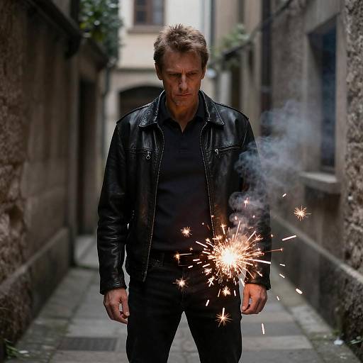 Dramatic Portrait in a Dim Alley