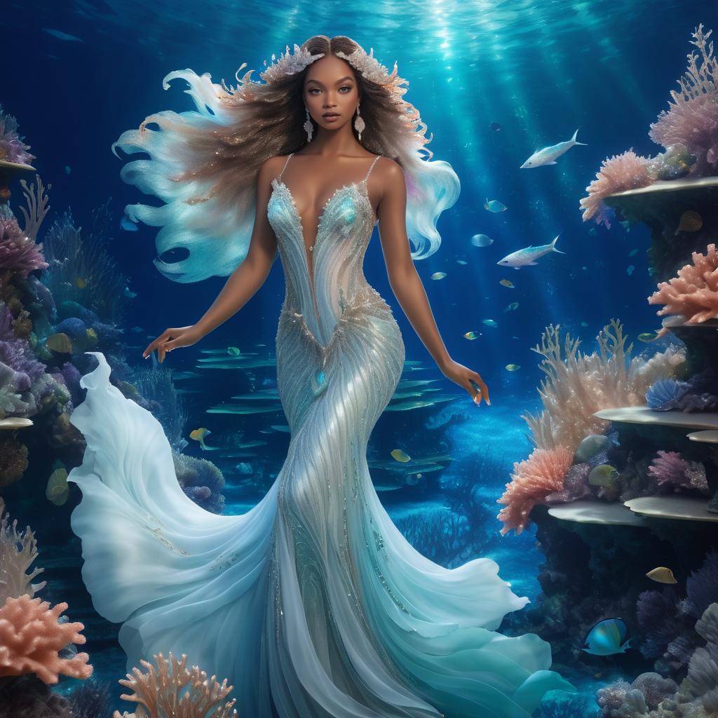 Elegant Portrait of a Mythical Mermaid