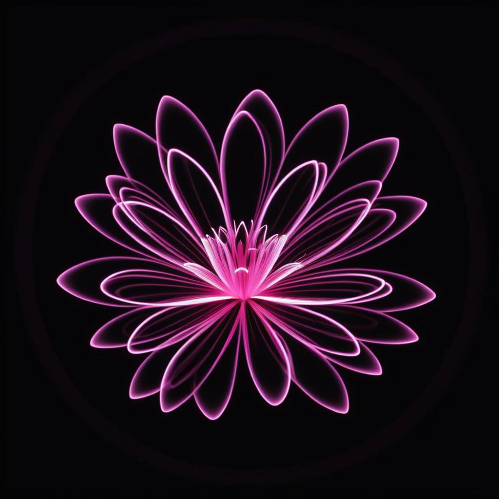 Elegant Pink Flower Light Art Design