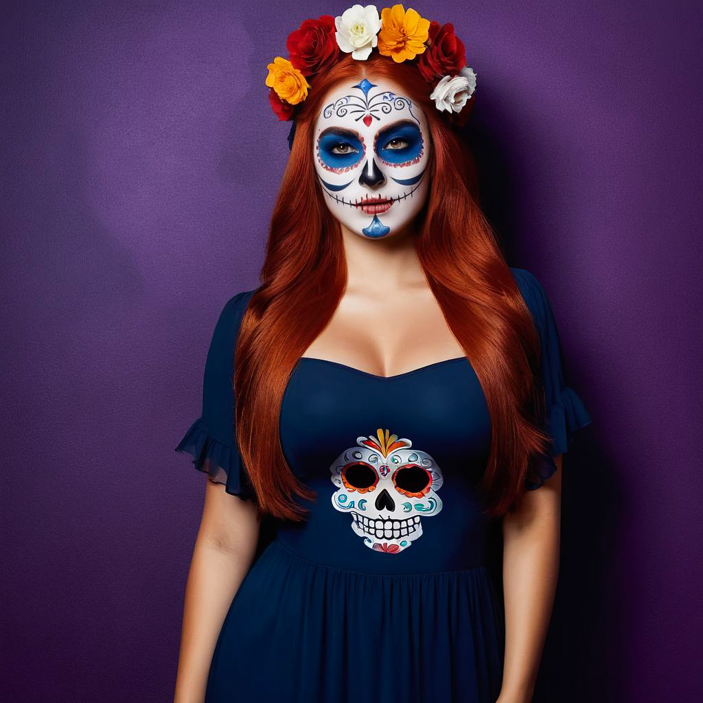 Vibrant Day of the Dead Portrait