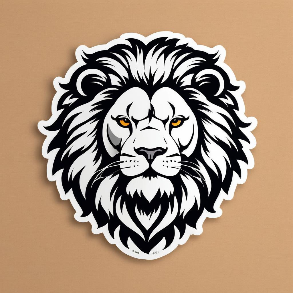 Bold and Brave Lion Sticker Design