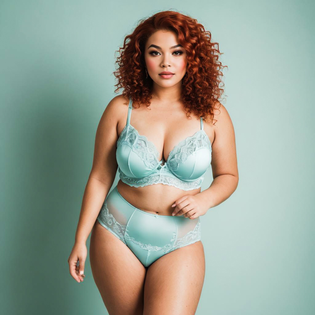 Curvy Redhead Lingerie Photo Shoot