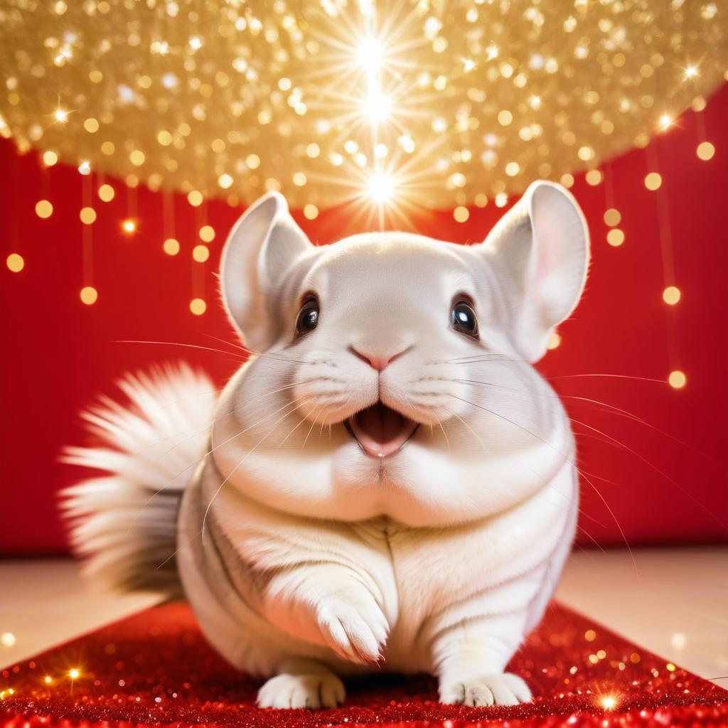 Charming Chinchilla in Glowing Background