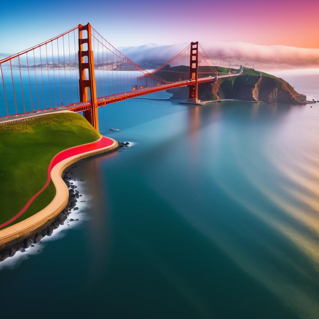 Zaha Hadid Inspired Golden Gate Bridge