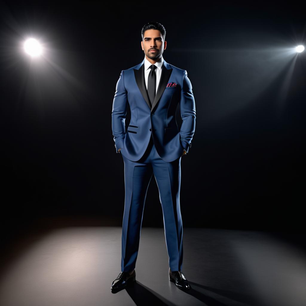 Elegant Hispanic Male in Tailored Suit