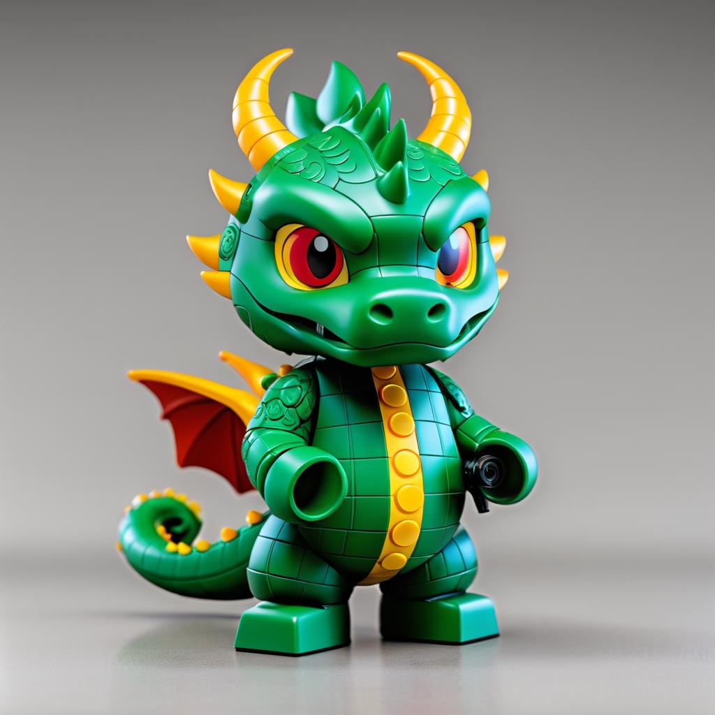 Customizable Minifigure-Style Cartoon Dragon