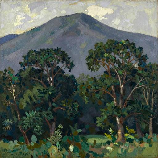 Tonalist Landscape with Mountains