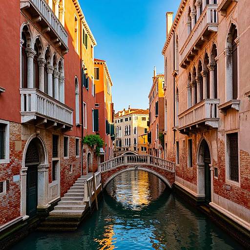 Venetian Canal in Warm Volumetric Light