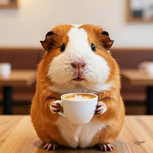 Cozy Guinea Pig with Latte