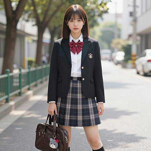 Young Asian Woman in School Attire