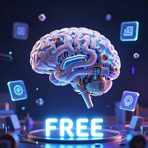 Glowing Brain AI Integration Art