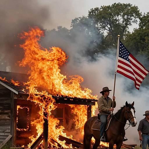 Heroic Scene of Fire and Valor