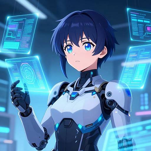 Futuristic Anime AI Awakening