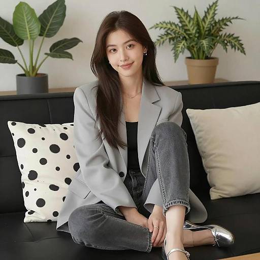 Young Woman Relaxing on Couch