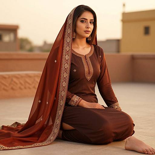 Modern Punjabi Elegance at Golden Hour