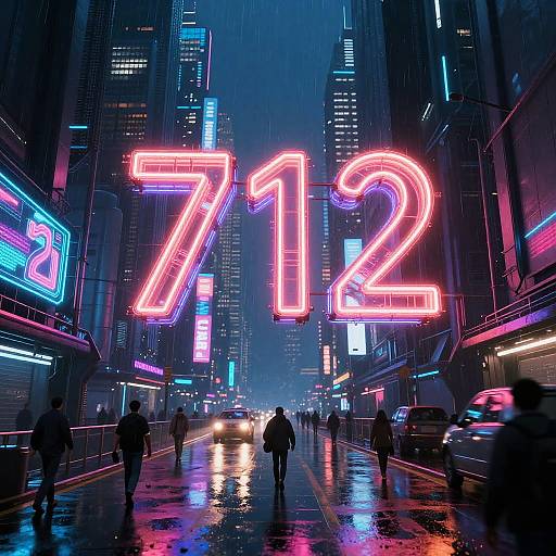 Futuristic Cyberpunk Neon Cityscape 712