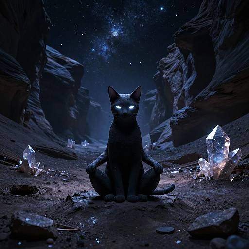 Ethereal Void Cat in Cosmic Canyon