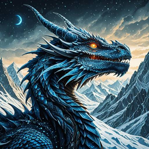 Celestial Dragon in Icy Mountain Peaks Celestial Dragon in Icy Mountain Peaks