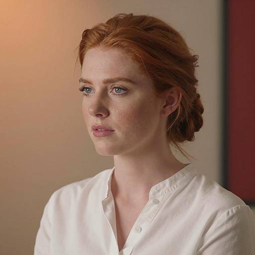 Introspective Woman in Soft Lighting