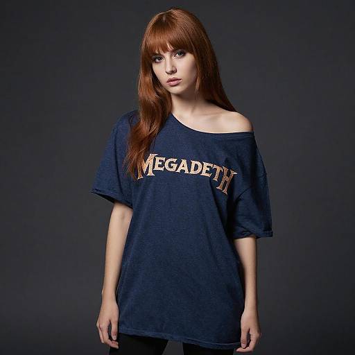 Portrait of Woman in Megadeth Tee