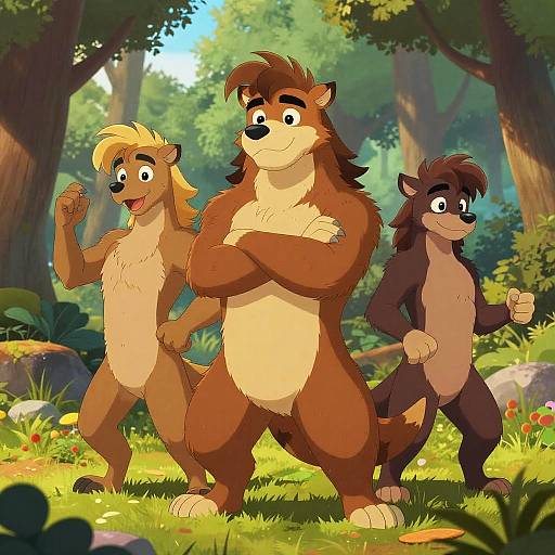 Vibrant Anthropomorphic Forest Scene