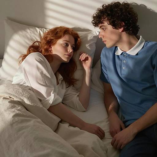 Intimate Moment: Couple in Soft Lighting