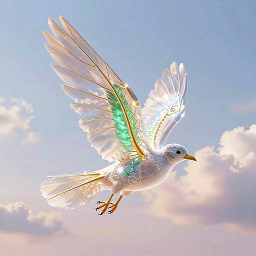 Elegant Semi-Transparent Avian Wing Illustration