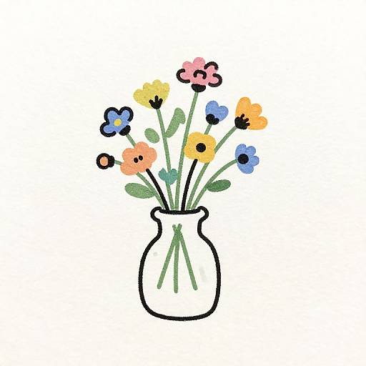 Simple Wildflower Bouquet Illustration