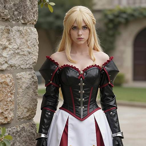 Blonde Woman in Nero DMC Cosplay Costume