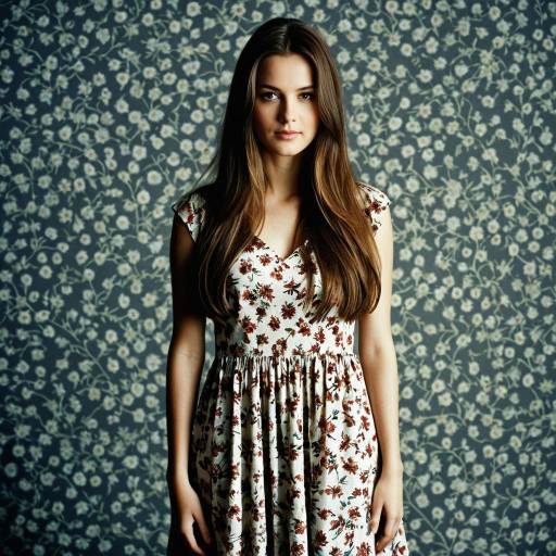 Elegant Solo Girl in Floral Dress