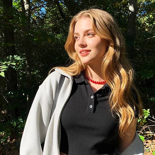 Sunlit Woman in Nature with Style