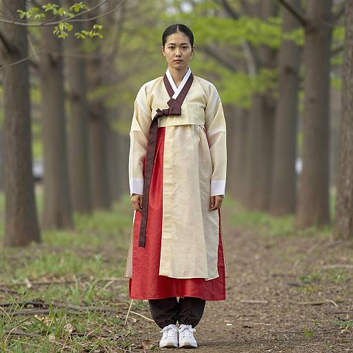 Photorealistic Woman in Traditional Korean Attire