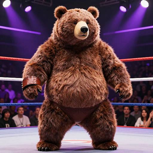 Chubby Anthro Bear in Ring Portrait