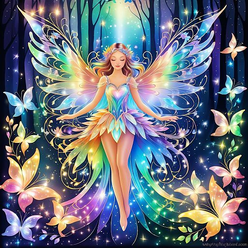 Whimsical Fairy in Enchanted Forest