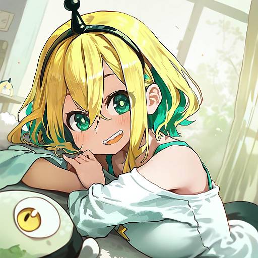 Illustration of Amano pikamee, voms in the style of Melaton