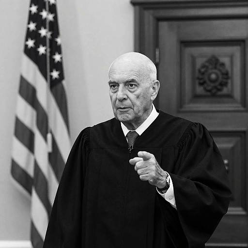 Elderly Judge in Black-and-White Portrait