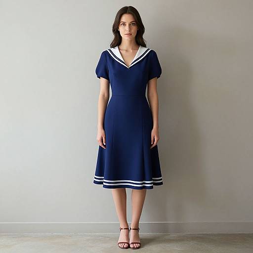 Woman in Navy Wedding Dress