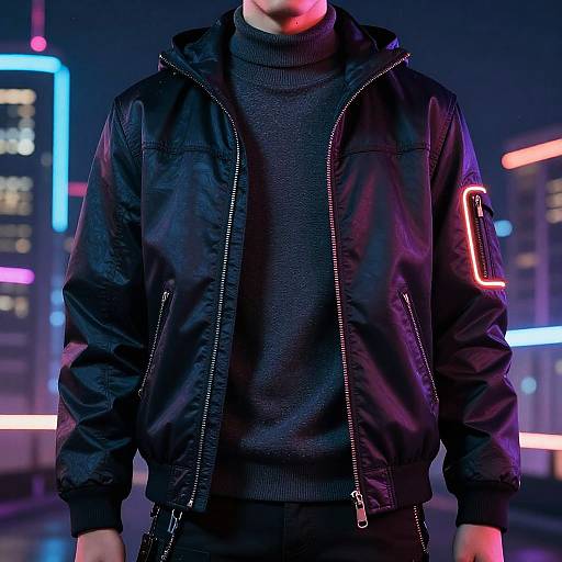 Futuristic Cyberpunk Fashion at Night