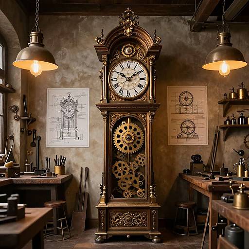 Majestic Comtoise Clock in Workshop