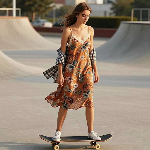 Boho Skate Style in Urban Plaza