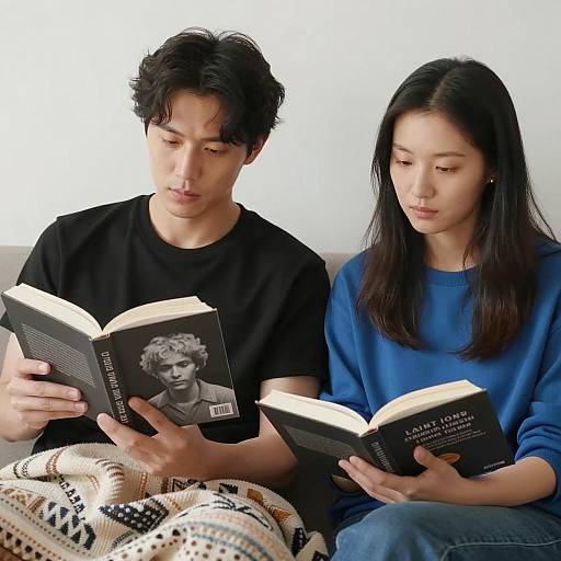 Candid Reading Moment on a Couch