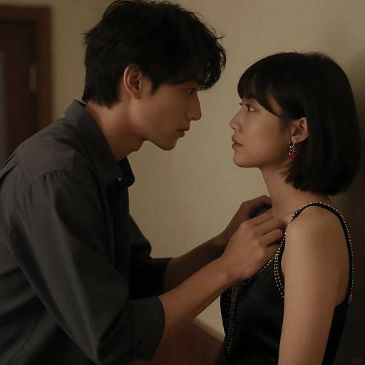 Dimly Lit Intimate Couple Portrait