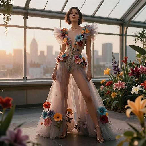 Glamorous Vogue Fashion in Glass Greenhouse