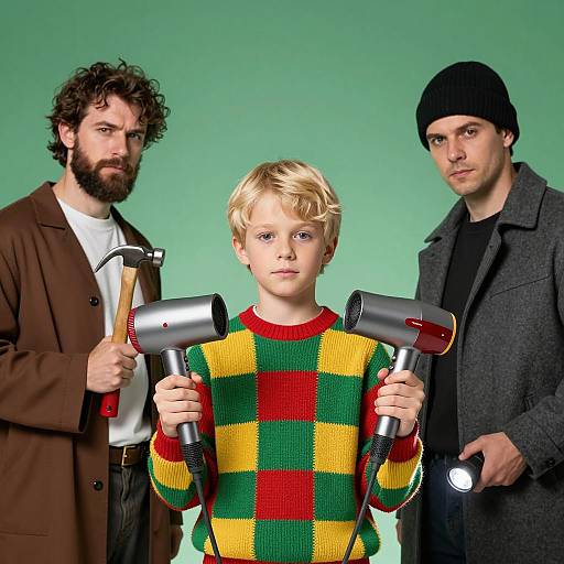 Whimsical Scene with Colorful Characters