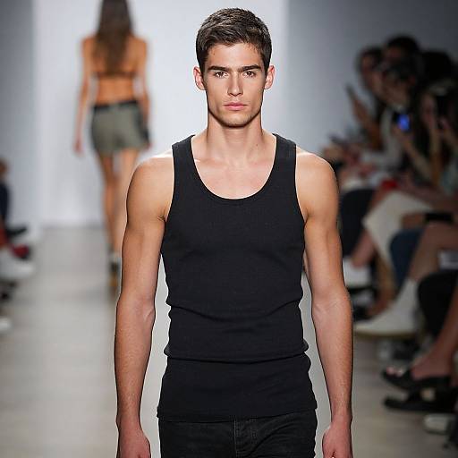 Male Model on Runway in Tank Top