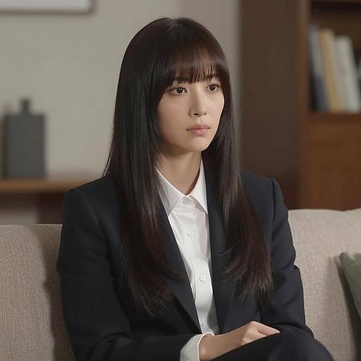 Sophisticated Woman in Dark Suit Portrait