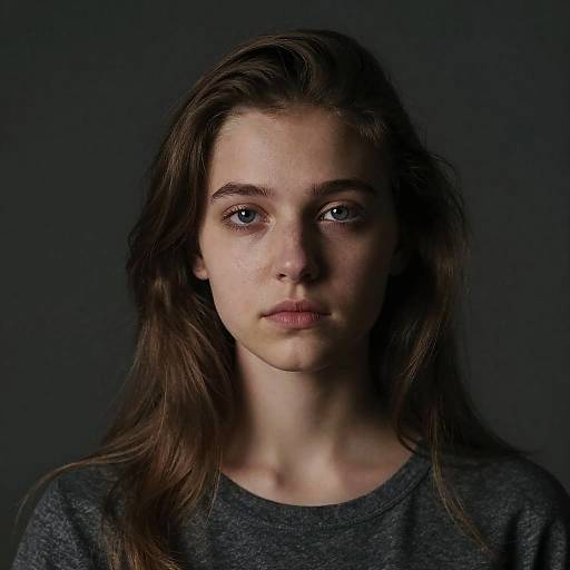 Dramatic Portrait of a Cute European Girl